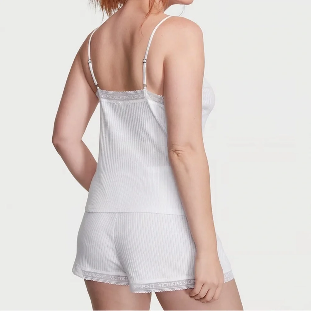 New‎  VICTORIA'S SECRET Lace-Trim Pointelle Cami & Shorts Set